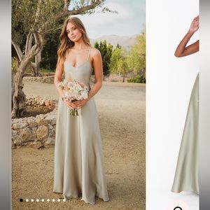 Show Me Your Mumu Faith Maxi Dress - Moss Green Luxe Satin